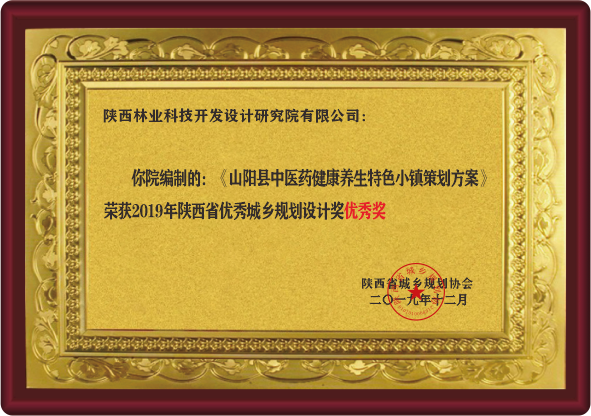 陕西省优秀城乡规划设计奖优秀奖